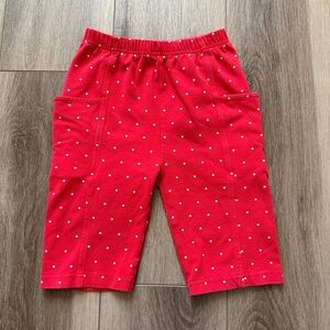 Le Top Red biker shorts with White Dots size 4t